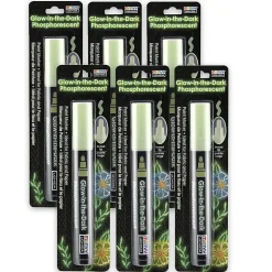 Marvy Uchida Glow In The Dark Fabric Markers, Broad Tip, Green, Pack Of 6 Markers