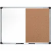 MasterVision® Cork/Non-Magnetic Melamine Dry-Erase Whiteboard Combination Board, 36" x 48", Silver Aluminum Frame