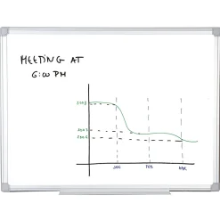 MasterVision® Earth Silver Easy Clean™ Non-Magnetic Melamine Dry-Erase Whiteboard, 48" x 72", 80% Recycled, Aluminum Frame With Silver Finish