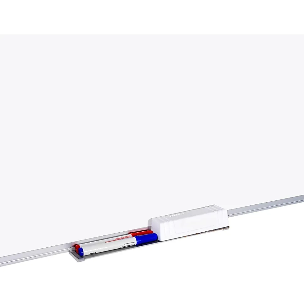 MasterVision® Earth Silver Easy Clean™ Non-Magnetic Melamine Dry-Erase Whiteboard, 48" x 72", 80% Recycled, Aluminum Frame With Silver Finish
