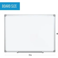 MasterVision® Earth Silver Easy Clean™ Non-Magnetic Melamine Dry-Erase Whiteboard, 48
