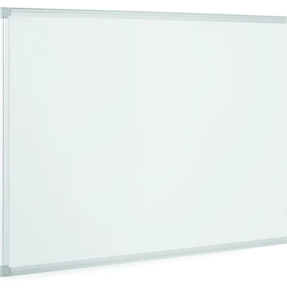 MasterVision® Earth Silver Easy Clean™ Non-Magnetic Melamine Dry-Erase Whiteboard, 48" x 72", 80% Recycled, Aluminum Frame With Silver Finish