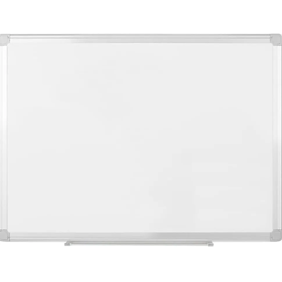MasterVision® Earth Silver Easy Clean™ Non-Magnetic Melamine Dry-Erase Whiteboard, 48" x 72", 80% Recycled, Aluminum Frame With Silver Finish