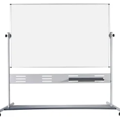 MasterVision® Gold Ultra™ Evolution Revolver Magnetic Mobile Dry-Erase Whiteboard Easel, 70" x 47", Aluminum Frame With Silver Finish
