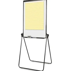 MasterVision® Magnetic Gold Ultra™ Footbar Folds-To-A-Table Easel, Steel, Black