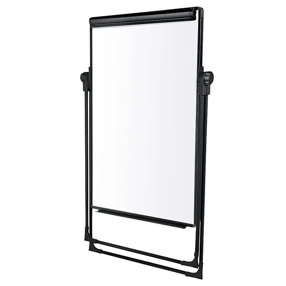 MasterVision® Magnetic Gold Ultra™ Footbar Folds-To-A-Table Easel, Steel, Black