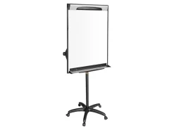 MasterVision® Magnetic Gold Ultra Dry-Erase Whiteboard Mobile Presentation Easel, 76", Steel Frame With Black Finish