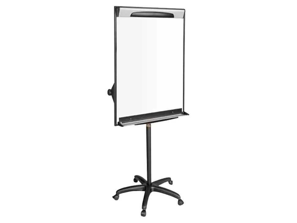 MasterVision® Magnetic Gold Ultra Dry-Erase Whiteboard Mobile Presentation Easel, 76", Steel Frame With Black Finish