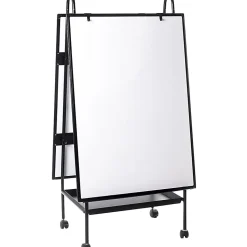 MasterVision® Magnetic Gold Ultra™ Adjustable Mobile Dry-Erase Whiteboard Easel, 65 12/16" x 24", Metal Frame With Black Finish