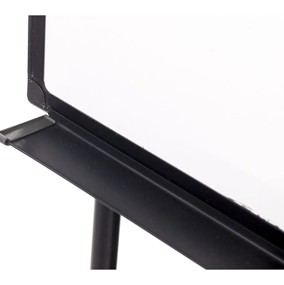 MasterVision® Magnetic Gold Ultra™ Adjustable Mobile Dry-Erase Whiteboard Easel, 65 12/16" x 24", Metal Frame With Black Finish