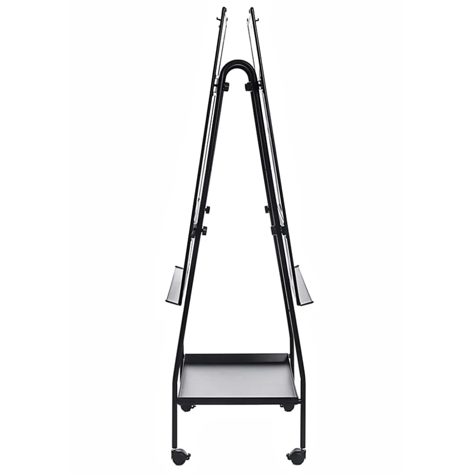 MasterVision® Magnetic Gold Ultra™ Adjustable Mobile Dry-Erase Whiteboard Easel, 65 12/16" x 24", Metal Frame With Black Finish
