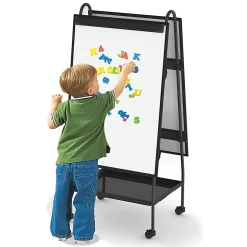 MasterVision® Magnetic Gold Ultra™ Adjustable Mobile Dry-Erase Whiteboard Easel, 65 12/16