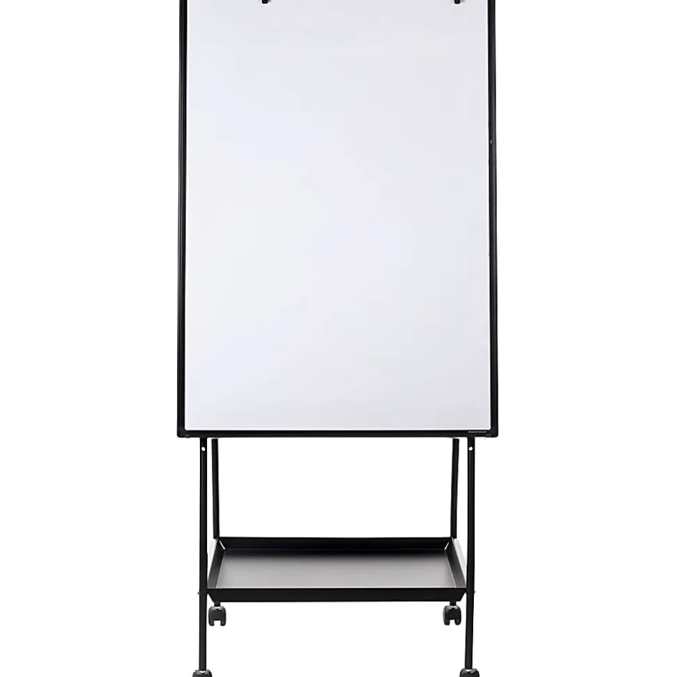 MasterVision® Magnetic Gold Ultra™ Adjustable Mobile Dry-Erase Whiteboard Easel, 65 12/16" x 24", Metal Frame With Black Finish