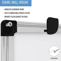 MasterVision® Maya Platinum Pure Magnetic Dry-Erase Whiteboard, 36" x 24", Aluminum Frame With Silver Finish