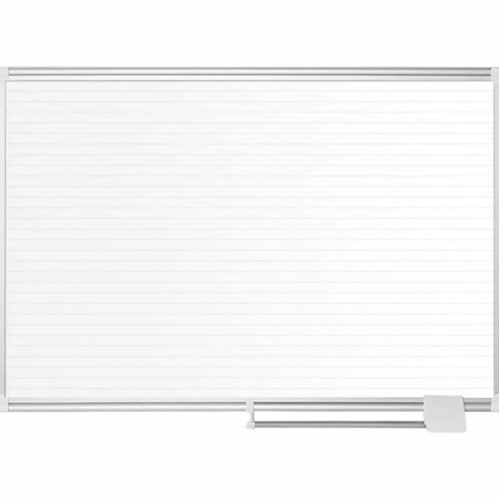 MasterVision® Planning Magnetic Dry-Erase Board With 1" Grid, Laquered Steel, 36" x 48", Aluminum Frame