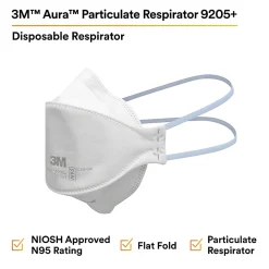 3M™ Aura N95 Particulate Respirators, 9205+, White, Pack Of 440 Respirators