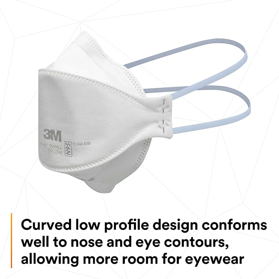 3M™ Aura N95 Particulate Respirators, 9205+, White, Pack Of 440 Respirators