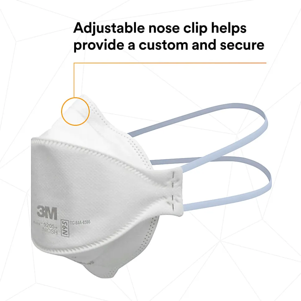3M™ Aura N95 Particulate Respirators, 9205+, White, Pack Of 440 Respirators