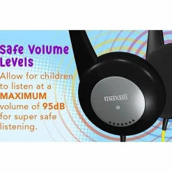Maxell Action Kids Headphones With Mic - Stereo - Wired - Over-the-head - Binaural - Supra-aural - 4 ft Cable