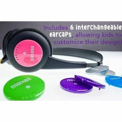 Maxell Action Kids Headphones With Mic - Stereo - Wired - Over-the-head - Binaural - Supra-aural - 4 ft Cable