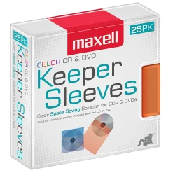 Maxell® CD/DVD Keepers, Assorted Colors, Pack Of 25