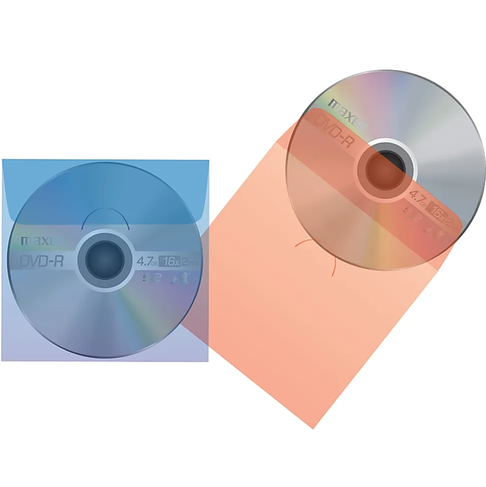 Maxell® CD/DVD Keepers, Assorted Colors, Pack Of 25