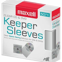 Maxell® CD/DVD Keepers, Clear, Pack Of 50