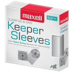 Maxell® CD/DVD Keepers, Clear, Pack Of 50