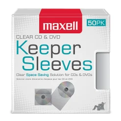 Maxell® CD/DVD Keepers, Clear, Pack Of 50