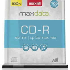 Maxell® CD-R Media Spindle, 700MB/80 Minutes, Pack Of 100