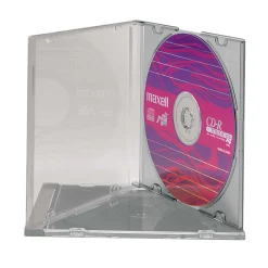 Maxell CD-365 Slimline Jewel Cases, Clear, Pack Of 40