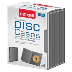 Maxell® DVD Video Cases, Standard, Black, Pack Of 10