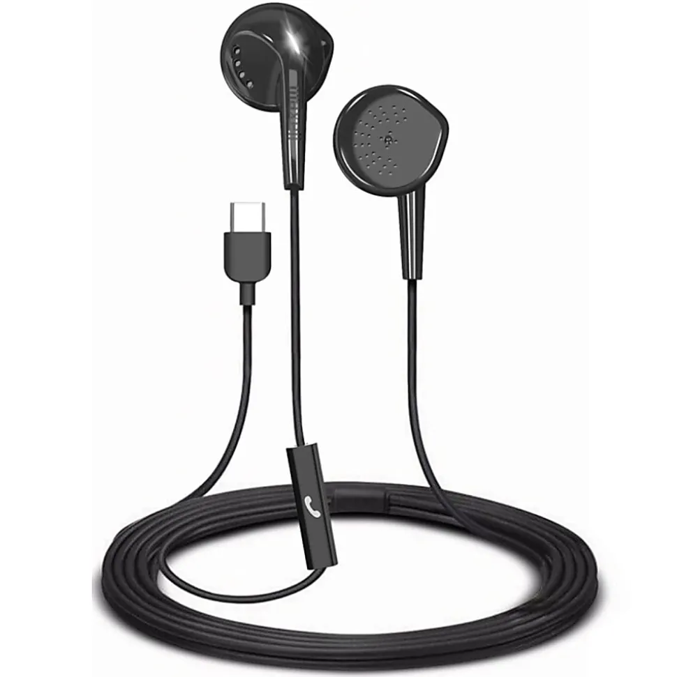 Maxell EB-96 USB-C Wired Earbuds With Mic, Black, 197338
