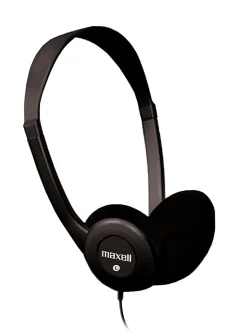 Maxell HP-100 Lightweight Stereo Headphone, Black