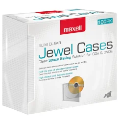 Maxell® Slim Jewel Cases, Clear, Pack Of 100
