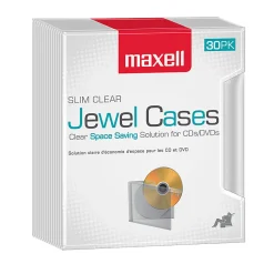 Maxell® Slim Jewel Cases, Clear, Pack Of 30