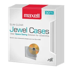 Maxell® Slim Jewel Cases, Clear, Pack Of 30