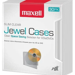 Maxell® Slim Jewel Cases, Clear, Pack Of 30