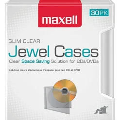 Maxell® Slim Jewel Cases, Clear, Pack Of 30