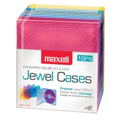 Maxell® Standard Jewel Cases, Assorted Colors, Pack Of 10