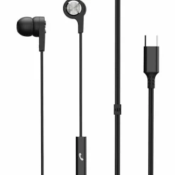 Maxell Sync Up Type C Earbuds - Stereo - USB Type C - Wired - Earbud - Binaural - In-ear - 4 ft Cable - Black