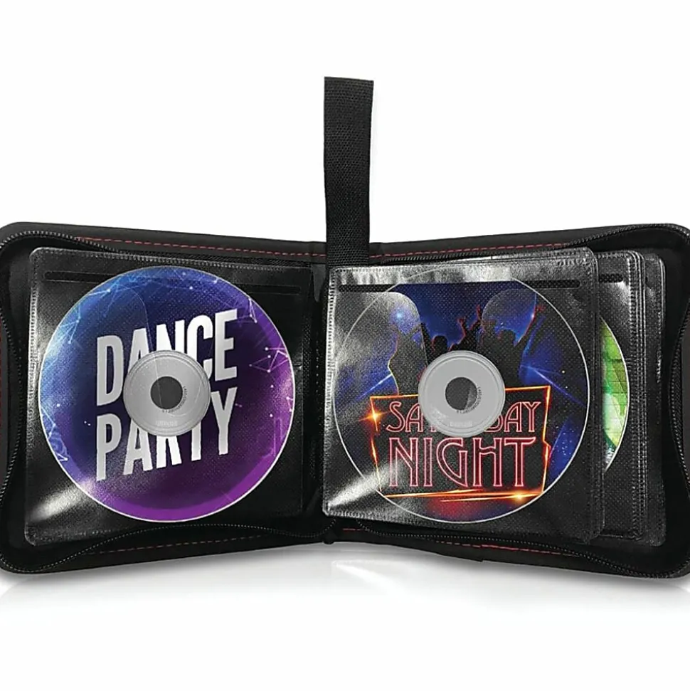 Maxell® Traditional 24-Disc CD & DVD Travel Case, Black, 190161