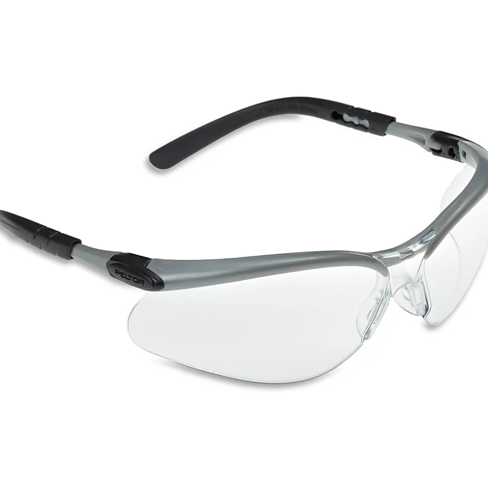 3M™ BX Protective Eyewear, Black/Silver Frame, Clear Lens