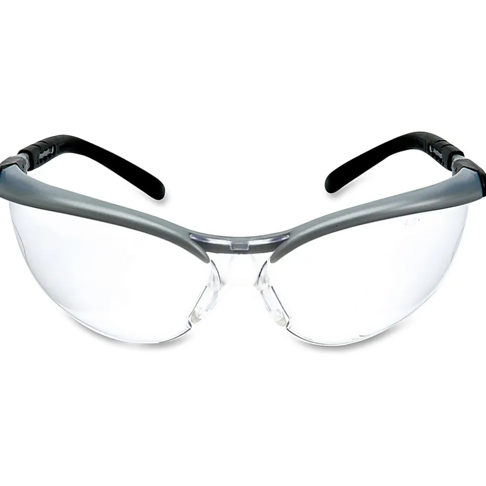 3M™ BX Protective Eyewear, Black/Silver Frame, Clear Lens