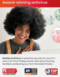 McAfee® AntiVirus Internet Security Software, For One PC, 1-Year Subscription, Windows®, Product Key