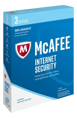 McAfee® Internet Security 2017, AntiVirus Software, 1-Year Subscription, For 3 PC And Apple® Mac® Devices, Product Key Card?
