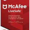 McAfee® LiveSafe™ AntiVirus Software, Unlimited Devices, For PC And Apple® Mac®, Android and iOS, Product Key Card