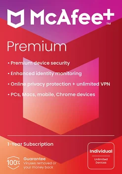McAfee®+ Premium Antivirus & Internet Security Software, Individual, - MPP21EODURAAM