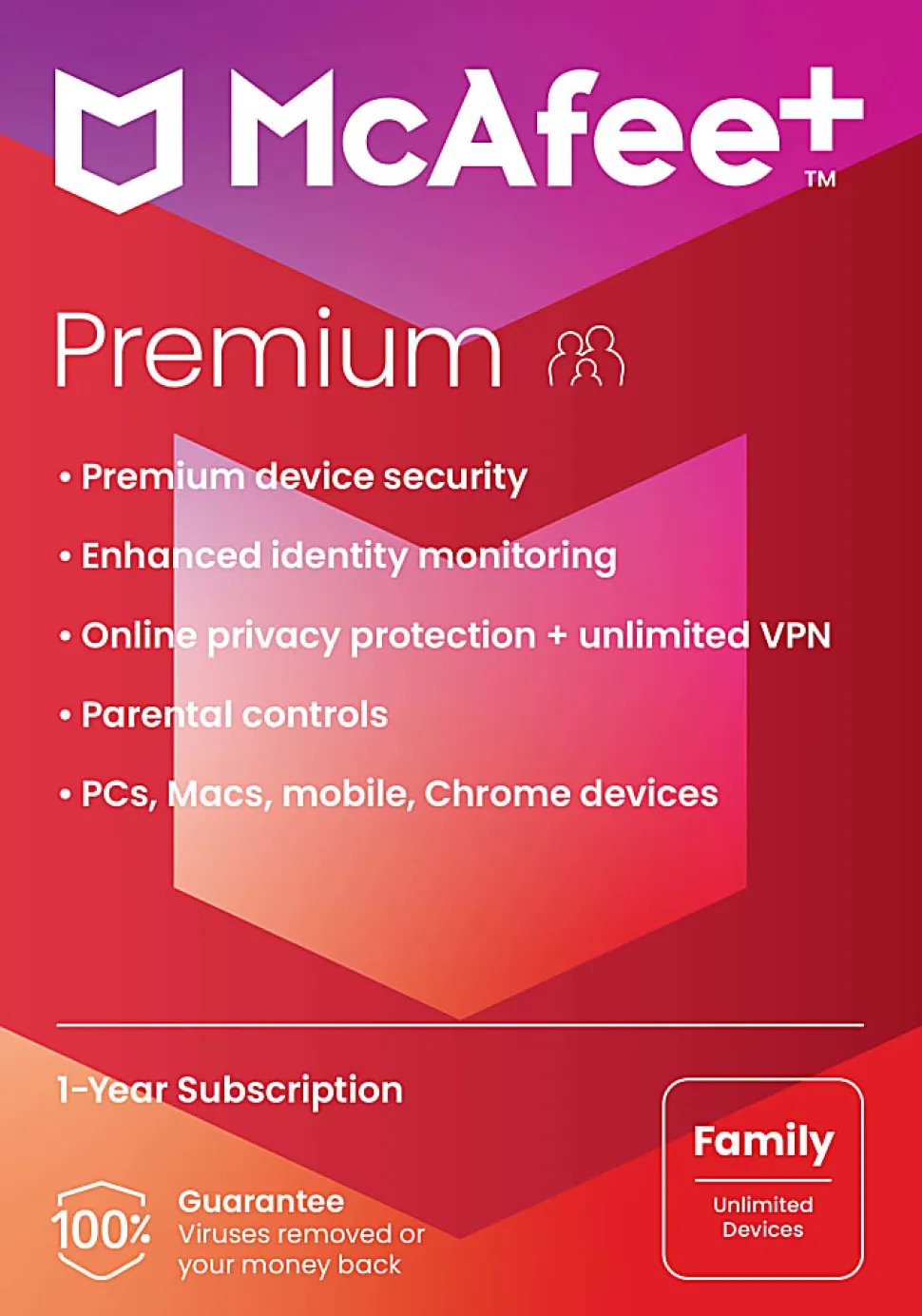 McAfee®+ Premium Antivirus & Internet Security Software, Family, - MPP21EODURFLM