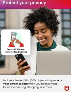 McAfee® Total Protection Antivirus & Internet Security Software, For 5 Devices, 1-Year Subscription, Windows®/Mac®/Android/iOS/Chrome OS, Product Key